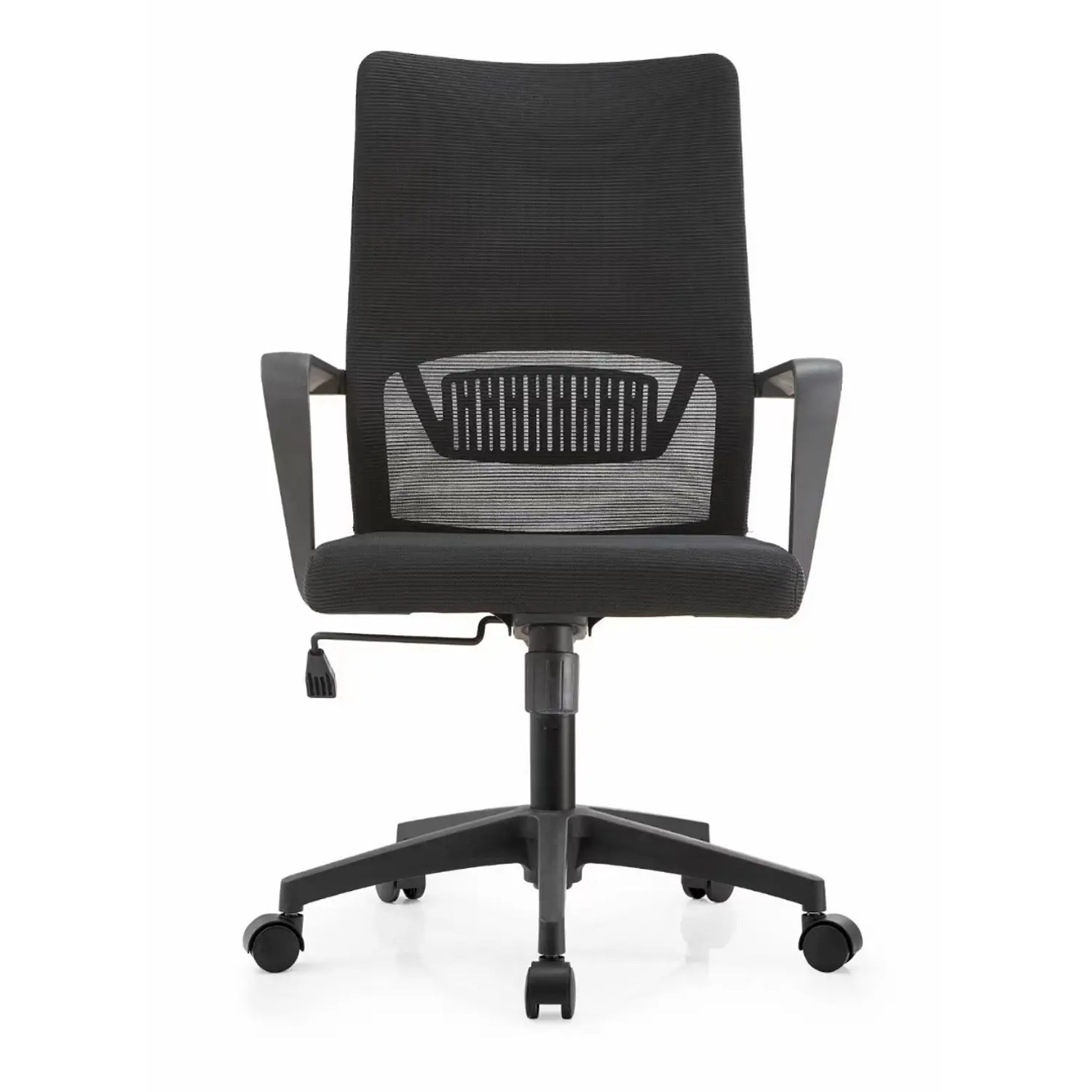 Silla de Oficina y Escritorio Negra de Malla Semi Ergonómico 3
