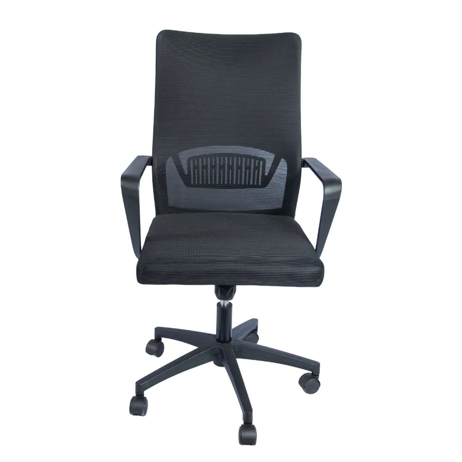 Silla de Oficina y Escritorio Negra de Malla Semi Ergonómico 4