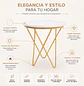 Mesa de Centro Redonda con Efecto Mármol Blanco con Patas Doradas Nórdica  - Miniatura 3