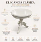 Mesa Lateral Redonda de Madera Tallada Blanca Estilo Clásico 70x60 - Miniatura 2