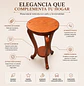 Mesa Lateral Redonda de Madera Color Caoba 2 Niveles - Miniatura 2