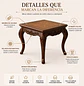 Mesa de Centro Cuadrada de Madera Tallada Color Caoba Clásica Victoriana  - Miniatura 2