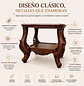 Mesa de Centro Cuadrada de Madera Tallada con Doble Estante Clásica - Miniatura 8