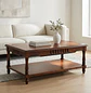 Mesa de Centro Clásica de Madera con Repisa Inferior para Living - Miniatura 1