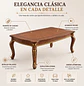 Mesa de Centro Clásica de Madera con Detalles Dorados para Living - Miniatura 2