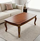 Mesa de Centro Clásica de Madera con Detalles Dorados para Living - Miniatura 4