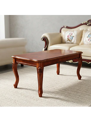 Mesa de Centro Clásica de Madera Tallada para Living y Sala de Estar