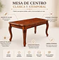 Mesa de Centro Clásica de Madera Tallada para Living y Sala de Estar - Miniatura 2
