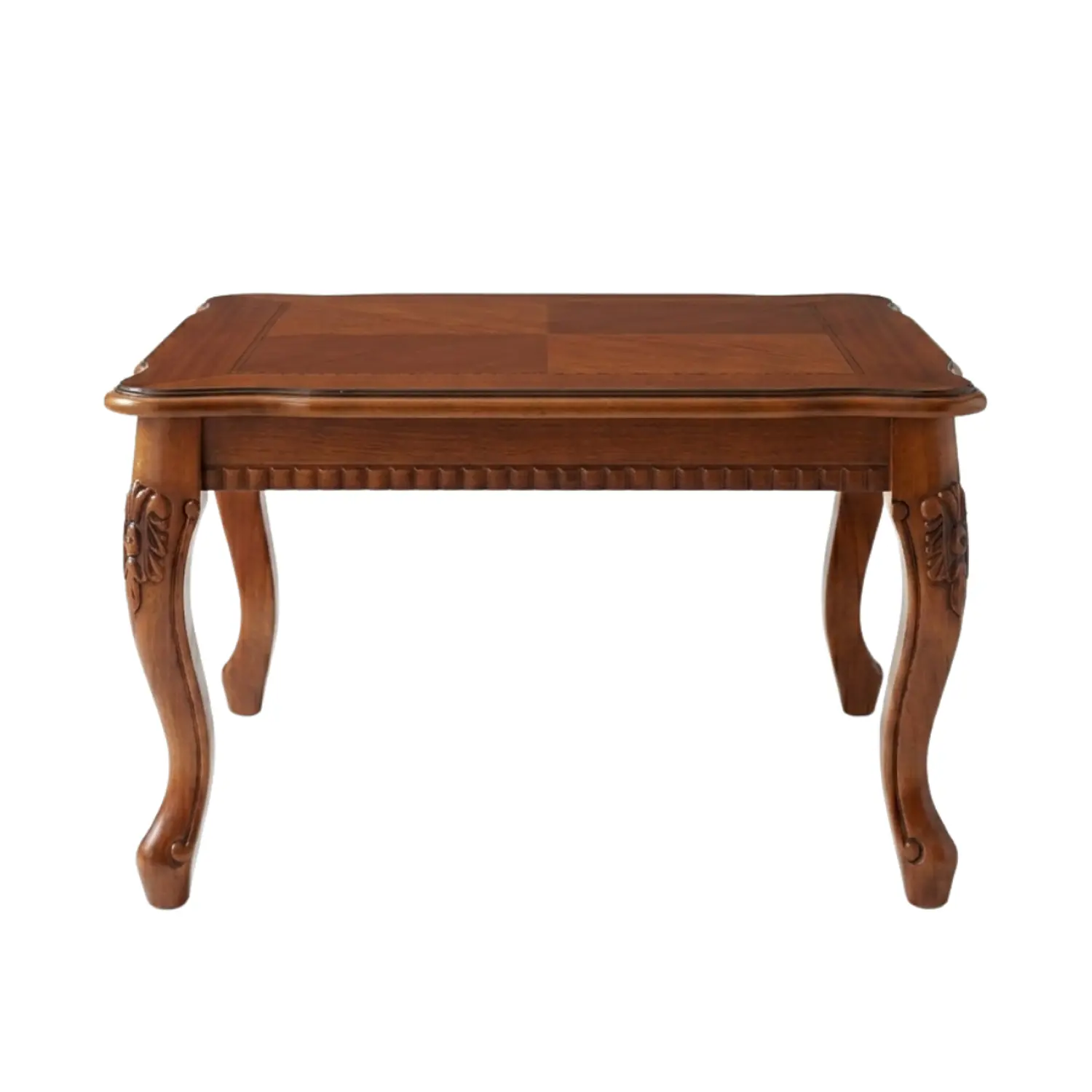 Mesa de Centro Cuadrada Clásica de Madera Tallada para Living y Sala 4