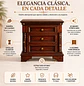 Velador Clásico de Madera con 3 Gavetas para Dormitorio - Miniatura 2