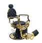 Sillón Barbero Gold Negro Reclinable en Eco Cuero para Barbería Premium - Miniatura 3