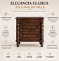 Velador Clásico de Madera 2 Gavetas con Diseño Vintage - Miniatura 2