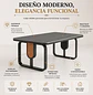 Mesa de Centro Moderna Piedra Sinterizada y Base Metálica - Miniatura 2