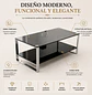 Mesa de Centro Moderna 2 Niveles Vidrio y Base Metálica - Miniatura 2
