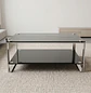 Mesa de Centro Moderna 2 Niveles Vidrio y Base Metálica - Miniatura 4