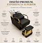Sillón Lavapelo Profesional Ergonómico con Cerámica Negro y Dorado con Reposapiés  - Miniatura 3