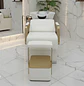 Sillón Lavapelo Profesional Blanco y Dorado para Peluquería - Miniatura 3