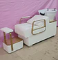 Sillón Lavapelo Profesional Blanco y Dorado para Peluquería - Miniatura 4