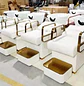 Sillón Lavapelo Profesional Blanco y Dorado para Peluquería - Miniatura 5