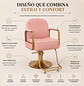 Sillón de Peluquería en Eco Cuero con Apoya Pies Dorado - Miniatura 3