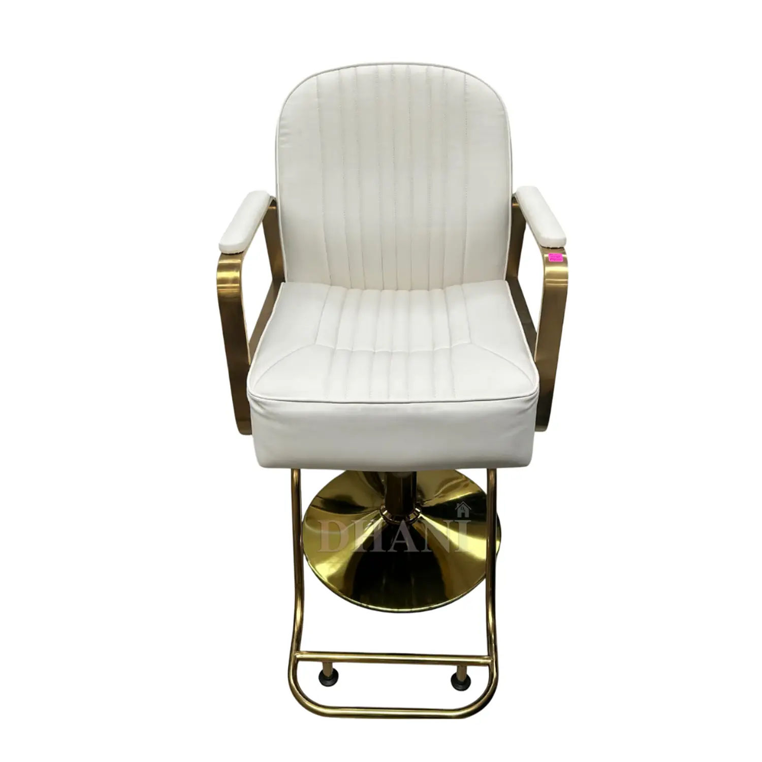 Sillón de Peluquería en Eco Cuero con Apoya Pies Dorado 8