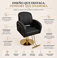 Sillón de Barbería Profesional Hidráulico Negro con Base Dorada - Miniatura 2