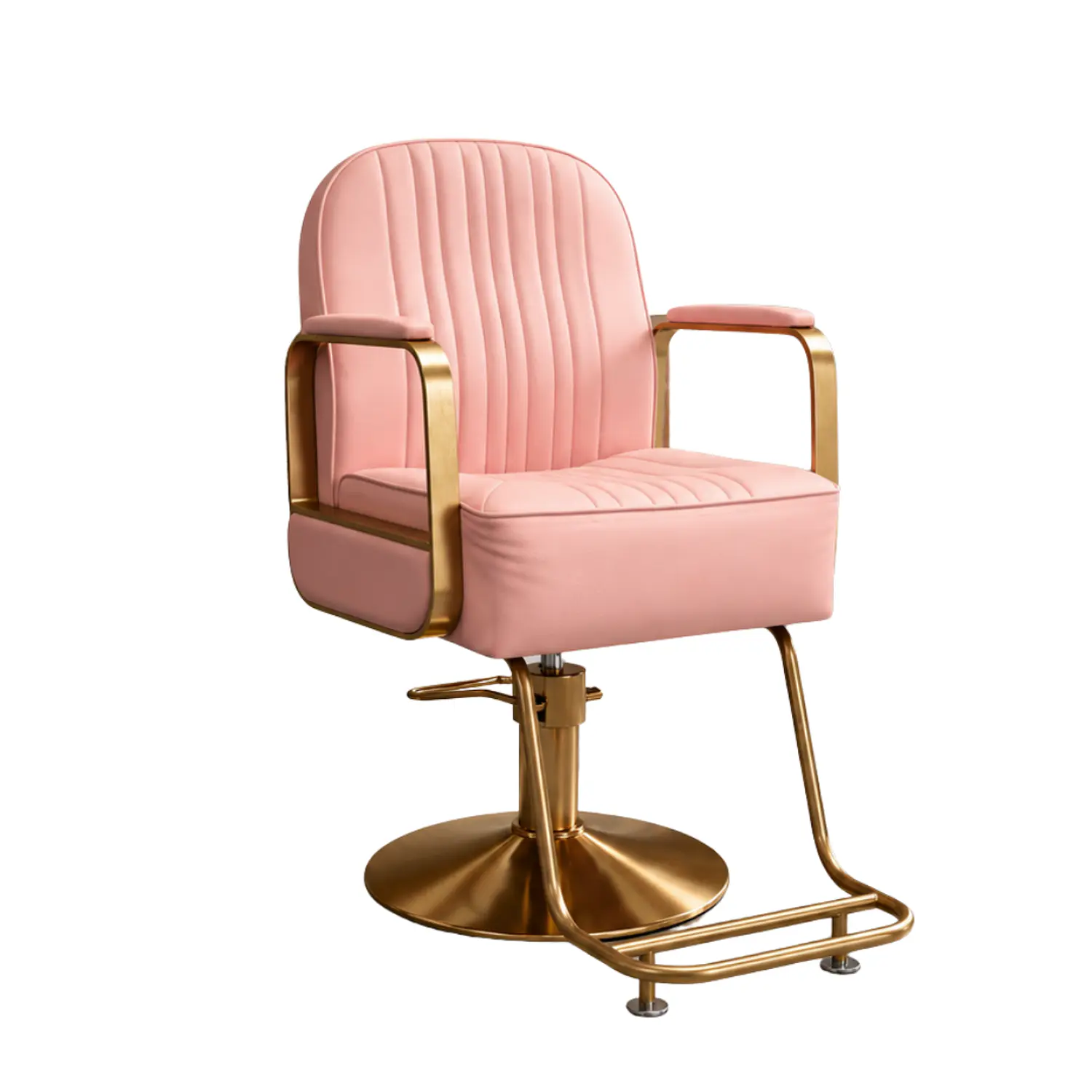 Sillón de Peluquería en Eco Cuero con Apoya Pies Dorado 4