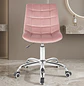 Silla Capitoné Top Oficina en Felpa con Base Cromada y Ruedas - Miniatura 5