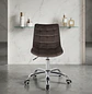 Silla Capitoné Top Oficina en Felpa con Base Cromada y Ruedas - Miniatura 11