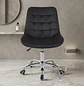 Silla Capitoné Top Oficina en Felpa con Base Cromada y Ruedas - Miniatura 14