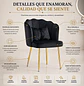 Silla Manicure Profesional Felpa Negra Flor con Patas Doradas Noir Shell - Miniatura 2