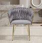 Silla Manicure Margaret con Patas Doradas para Salón de Belleza - Miniatura 1