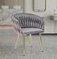 Silla Manicure Margaret con Patas Doradas para Salón de Belleza - Miniatura 3