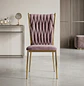 Silla King Velvet Dorada Tapizada Moderna para Comedor - Miniatura 4