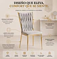 Silla King Velvet Dorada Tapizada Moderna para Comedor - Miniatura 2