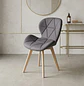 Silla Fiori Felpa Radar Moderna con Patas de Madera - Miniatura 1