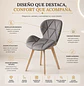 Silla Fiori Felpa Radar Moderna con Patas de Madera - Miniatura 2
