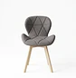 Silla Fiori Felpa Radar Moderna con Patas de Madera - Miniatura 3