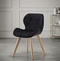 Silla Fiori Felpa Radar Moderna con Patas de Madera - Miniatura 5