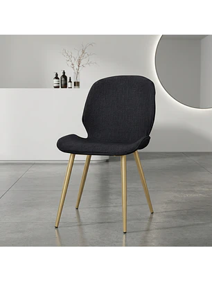 Silla Manicure Profesional Lino con Patas Doradas para Uñas y Salón de Belleza 