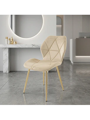 Silla Manicure Profesional Fiori Felpa con Patas Doradas para Uñas y Salón de Belleza