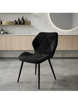 Silla Manicure Profesional Fiori Velvet Patas Negras para Salón de Belleza y Estética