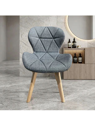 Silla Manicure Profesional Fiori Lino con Patas de Madera  para Uñas y Salón de Belleza