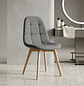 Silla Capitoné Lino Moderna con Patas de Madera Natural - Miniatura 1