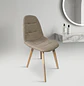 Silla Capitoné Lino Moderna con Patas de Madera Natural - Miniatura 8