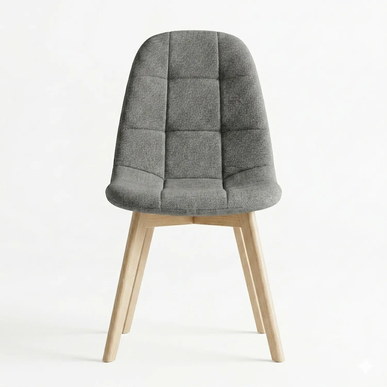 Silla Capitoné Lino Moderna con Patas de Madera Natural 3