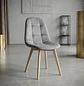 Silla Capitoné Felpa con Patas de Madera Nórdica - Miniatura 5