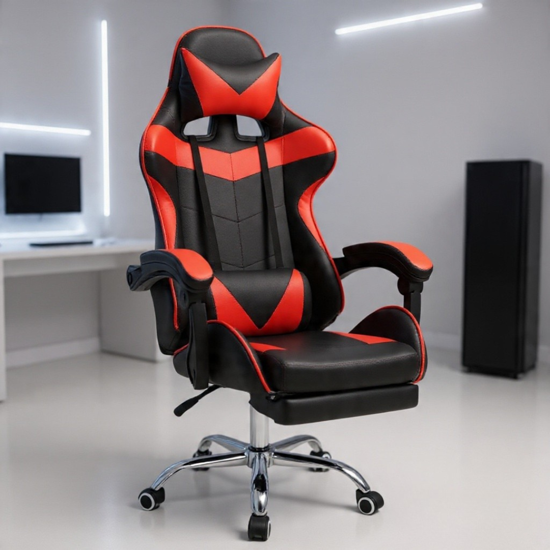 Silla Gamer Micenas Reclinable Rojo Negro con Apoyabrazos
