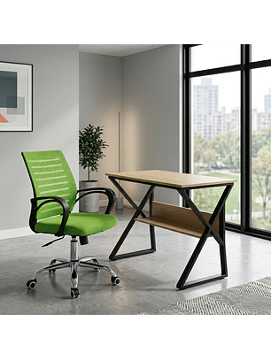 Set Escritorio Oficina Moderno con Silla SemiErgonómica con Ruedas