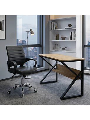Set Escritorio Industrial con Silla Ejecutiva SemiErgonómica Negra